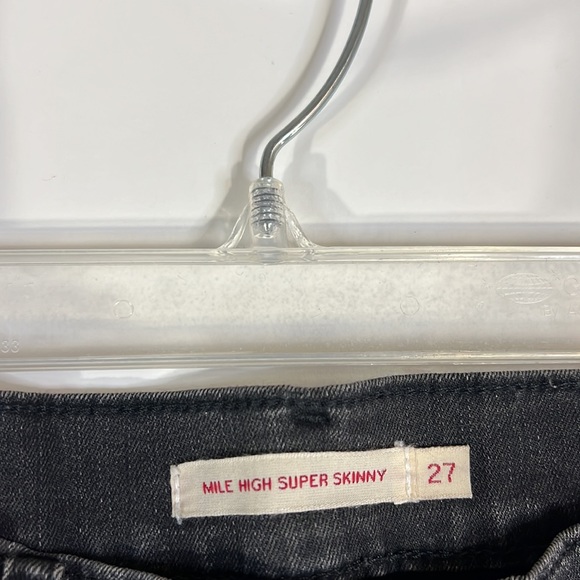 LEVI’S mile high super skinny dark gray studded jeans - Picture 10 of 14